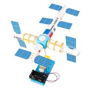 Ensemble de modèles de station spatiale avec une disposition de | Corps de station avec plusieurs panneaux à motifs bleus, activité d ' assemblage sans outil pour les salles de classe