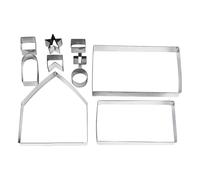 Ensemble De Moisissures De Coupe-pain D'épice 3D - Outils De Cuisson En Acier Inoxydable, Kit De Biscuits Finition Miroir | Cutter 10 Pièces Pour Gâteaux, Légumes, Plateaux Créatifs, Dessert Et Bi