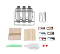 Ensemble de moisissures de crème glacée en acier inoxydable outil de cuisine réutilisable durable pour les pops à glace fait maison dessert 6 moules 50 bâtons 20 sacs argent (Tête ronde double