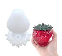 Ensemble De Moisissures En Bocal De Silicone - Moules De Résine De Conception De Fraises, Organisateur De Conteneurs De Bijoux | Moule D'artisanat Du Support De Stockage Époxy, Pots Flexibles Plateau