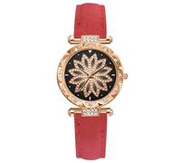 Ensemble de montres à quartz pour femme avec bracelet étoile et cadran 38 mm, Rouge, taille unique