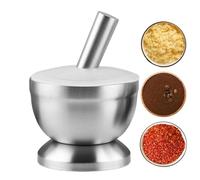 Ensemble de mortier et de - Outil de meulage en acier inoxydable | et mortier antidérapants, gadgets de cuisine pour écraser les herbes, l'ail, les épices, les herbes