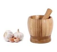 Ensemble de mortier et pilon - broyeur de broyeur de presse à ail à bol en bambou de qualité supérieure G