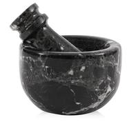 Ensemble de mortier et pilon en marbre noir de 7,6 cm fait à la main pour la cuisine, bol de broyage en marbre naturel