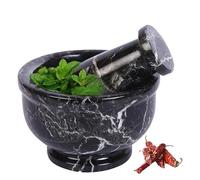 Ensemble de mortier et pilon exquis en marbre - Votre essentiel de cuisine ultime pour broyer les épices, faire du guacamole, de la salsa, du pesto et écraser les pilules avec style et efficacité