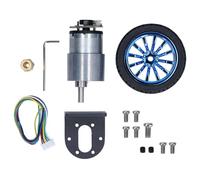 Ensemble de moteur d'encodeur JGB37-520, kit de moteur d'encodeur d'arbre de 6 mm avec support de montage pour robots de voiture intelligents, couples élevés à faible bruit DC6V (100 tr/min)