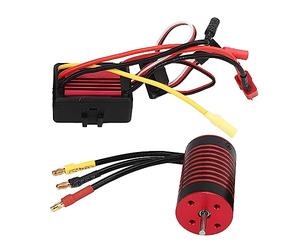 Ensemble de moteur sans balais ESC, moteur Programmable étanche, contrôleur de vitesse électronique pour voitures Traxxas 1/12 rouge 800W (3700 kf)