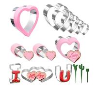 Ensemble de moules à biscuits en acier inoxydable en forme de cœur - Emporte-pièces uniques pour biscuits - Convient pour la pâtisserie et l'atelier de pâtisserie