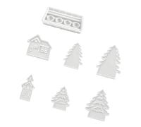Ensemble de moules à bougies de Noël en silicone, formes flexibles de moulage de cire, conceptions de cabanes dans les arbres pour les idées de projets de décoration de vacances, moules à bougies de