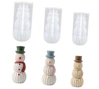 Ensemble de moules à bougies en silicone, bonhomme de neige, 3 | Formes avec trois variétés de designs pour les séances de décoration hivernales et les souvenirs faits à la main