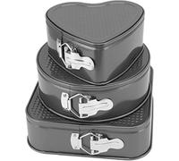 Ensemble de Moules à Charnière à Gâteau, 3 Pièces en Acier au Carbone, Rond en Forme de Cœur carré, Dégagement Facile, Tailles (22/24/26 cm), pour la Pâtisserie, Idéal pour Les Desserts