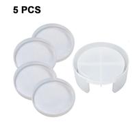 Ensemble De Moules À Dessous De Verre En Silicone Avec 4 Dessous De Verre Et 1 Boîte De Rangement, Formes Rondes Et Carrées, Faciles À Utiliser Et À Nettoyer