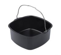Ensemble de moules à gâteau carrés pour friteuse à air comprimé de 17,8 cm, 19,1 cm, 20,3 cm, batterie de cuisine noire pour besoins de cuisson au four et friteuse (17,8 cm)