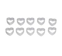 Ensemble de moules à gâteau de lune en aluminium, Biscuits, outil de cuisson DIY pour faire des pâtisseries, desserts et apéritifs, 10 pièces, formes 3D durables de haute qualité (Forme de coeur)