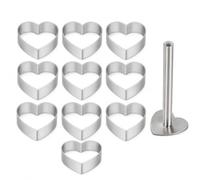 Ensemble De Moules À Gâteaux À L'ananas En Forme De Cœur, 10 Moules À Pâtisserie En Alliage D'aluminium Avec 1 Barre De Pression, Anneau Emporte-pièce Bricolage Pour Gâteaux À L'ananas
