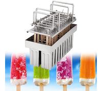 Ensemble de moules à glace en acier inoxydable - Machine à sucettes glacées commerciales pour faire des sucettes glacées faciles à faire soi-même, parfait pour les friandises glacées faites maison