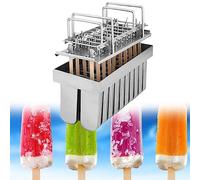 Ensemble de moules à glace en acier inoxydable - Machine à sucettes glacées commerciales pour faire des sucettes glacées faciles à faire soi-même, parfait pour les friandises glacées faites maison