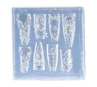 Ensemble de moules à ongles double motif floral réutilisables en silicone pour créer des breloques d'ongles et accessoires de beauté en silicone souple