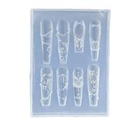 Ensemble de moules à ongles double motif floral réutilisables en silicone pour créer des breloques d'ongles et des accessoires de beauté