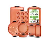 - Ensemble de Moules à Pâtisserie - Antiadhésif - en Acier au Carbone - PFOA,PFOS,PTFE - Cuivre