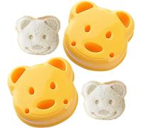 Ensemble De Moules À Sandwich Bear - 2 Moules À Pain Et Un Moule À Gâteau - Sans Bpa, Adapté Aux Enfants, Amusant Et Idéal Pour Des Repas Sains