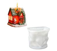 Ensemble de moules de décoration de bureau en Silicone de vacances, modèles de chalet de noël, moule de fabrication de bougies, de maison fait à la main, de noël Silicone Mold