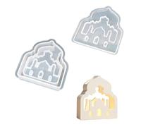 Ensemble de moules de maison en silicone robuste, A, F | Moule créatif de moulage de porte-clés, forme de maison en Silicone robuste pour les fournitures artisanales de nom