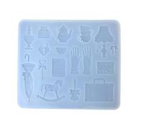 Ensemble de moules en élastomère vert pour fabrication de bijoux faits maison, fabrication de gâteaux au lait glacé, substances permanentes, moules à bijoux en élastomère à plans multiples