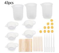 Ensemble De Moules En Résine, Outil De Fabrication De Bijoux, Moulage En Silicone, Tasses À Mesurer, Conteneur, Bâton En Bois, Distributeur De Gobelets, Accès Artisanal, Bricolage, 1 Ensemble