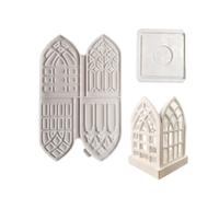 Ensemble de moules en silicone 3D style gothique robuste pour travaux manuels, bougeoirs et décoration de la maison