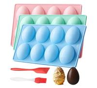 Ensemble De Moules En Silicone De Pâques - Outil De Cuisson En Forme D'œuf De Qualité Alimentaire, Conception Flexible Antiadhésive Avec De Dégagement Lisse | Kit De Décoration De Desserts