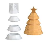 Ensemble de moules en silicone emboîtés pour boîtes de rangement en résine avec façade lisse pour travaux manuels, arbre de Noël avec couvercle