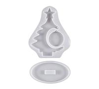 Ensemble de moules en silicone en forme de sapin de Noël en cristal avec base en résine moulée à la main pour décoration d'intérieur