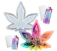 Ensemble de moules en silicone époxy pour cendrier et briquet en forme de feuille