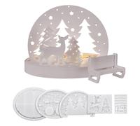 Ensemble de moules polyvalents en silicone en forme de maison pour la fabrication de résine époxy, ciment creux et support en résine époxy pour réverbère