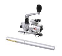 Ensemble de moulinets de canne à pêche en forme de stylo - Petite poche télescopique - En aluminium - Avec moulinet