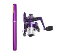 Ensemble de moulinets de canne à pêche en forme de stylo - Petite poche télescopique - En aluminium - Avec moulinet