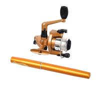 Ensemble de moulinets de canne à pêche en forme de stylo - Petite poche télescopique - En aluminium - Avec moulinet