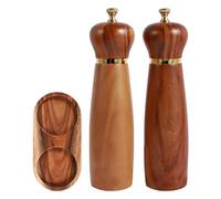 Ensemble de moulins à sel et à poivre, moulin à poivre réglable avec plateau de support, moulin à piment, moulin à poivre manuel, moulin à poivre et piment, moulin à sel et piment pour sel, grains de