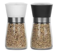 Ensemble de moulins à sel et à poivre noir et blanc, broyeur en céramique réglable, moulin à épices, moulin à poivre petit moulin à épices, moulin à sel pour gros sel