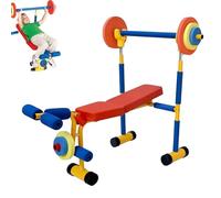Ensemble de Musculation pour Enfants, Banc de Musculation Amusant pour Tout-Petits, Banc de Musculation Multifonctionnel, équipement d'exercice réglable pour Enfants