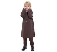 Ensemble de Musulman Moyen-Orient pour Garçon - Enfant Costume Musulman à Manches Longues et Col Rond et Pantalon, Kurta Dishdasha Garçons Eid Costume, Dubaï, Tenues Arabe 3-12 Ans
