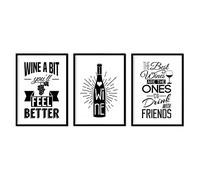 Ensemble de nacnique de feuilles de vin. Affiches de vin et de cave. Vin noir et blanc 1. Taille A3