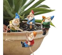 Ensemble De Nains Jardin - Ergonomic Sturdy, Stylish, 4 Pièces Décoration, Féeriques Miniatures Statue Décor, Corde d'escalade pour La Extérieure | Multipurpose Outdoor Indoor Utility