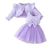 Ensemble De Naissance pour Bébé Fille Vetement Mode, Ensemble de Tenues d'automne pour Filles Robe pour Tout-Petits avec Haut Cape et Jupe pour bébés de 6 Mois à 3 Ans Tenue décontractée
