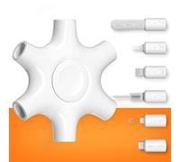 Ensemble de Nettoyage de téléphone Portable, Outil de Nettoyage pour iPhone AirPod, kit de réparation et de Restauration Tout-en-Un Nettoyage Le câble de Charge de Port iPad Type C (Blanc)