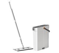 Ensemble de nettoyage des sols : coussinets en microfibre de mopline plate, mains d'art - Bouquet mains libres d'artefact plat | Seau de nettoyage des sols avec solution de nettoyage