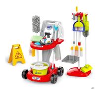 Ensemble De Nettoyage pour Enfant 29 Pièces Chariot de Ménage Enfant Jouet nettoyage Jeu de rôle Chariot Ménage + Aspirateur