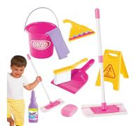 Ensemble de nettoyage pour faire semblant de jouer - Balai et vadrouille de 25 cm pour tout-petits, outils jouets adaptés aux | Ensemble de jeu de rôle domestique sûr et Durable pour garçons e