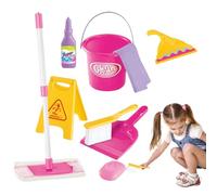 Ensemble De Nettoyage pour , Kit De Nettoyage | L'ensemble De Nettoyage De Jouet Comprend Balai, Brosse À Poudre, Seau, Panneau D'attention, Jouets STEM pour